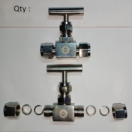 SS 316 Needle Valve Stainless 5000psi 3/8 in.