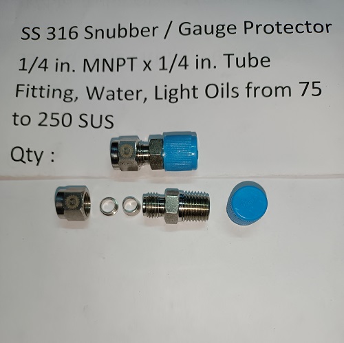 SS 316 Snubber / Gauge Protector 1/4 in. MNPT x 1/4 in. Tube Fitting
